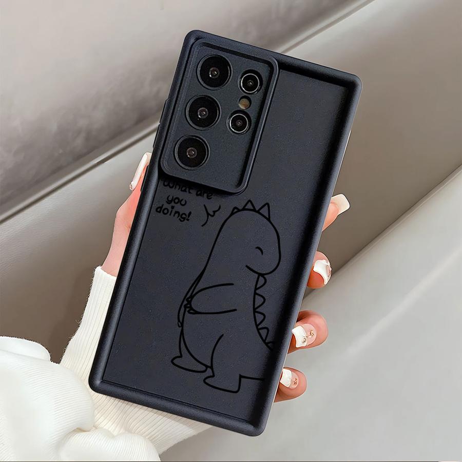 Милый Чехол с Динозаврами для Пары для Samsung Galaxy S24Ultra S20FE S22 S24 Plus S23 FE S21 S25 Ultra S25 Edge Чехол для Телефона