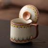 Кружка сувенирная из Дуньхуана, керамическая чашка для воды с крышкой, чайная чашка в стиле печи Жу, офисная чайная чашка, подарок на праздник середины осени