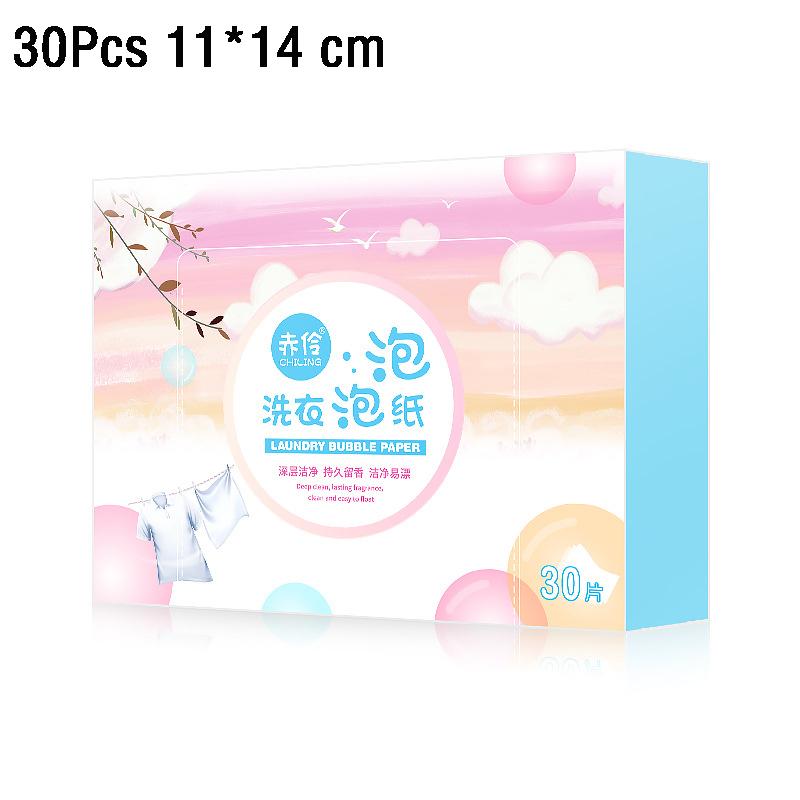 30PC New Laundry Detergent Nano Super Concentrated Washing Washing Powder Sheets Laundry Bubble Paper Laundry Sheet