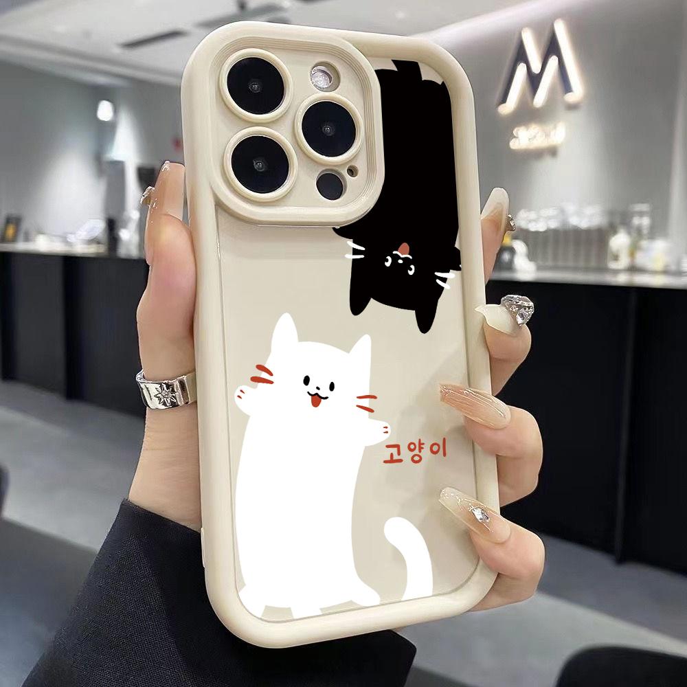 Милый чехол для телефона с черным котом для Xiaomi Redmi Note 14 13 12 12S 11 11S 10 9 Pro Plus A5 A3 14C 13C 12C 10C 9C 4G 5G Мягкий чехол