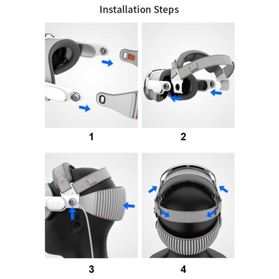 VR головной ремень Регулируемая повязка на голову Идеальная посадка Простая установка Удобная повязка на голову VR аксессуары для Vision Pro