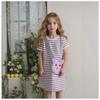Girls Summer Cartoon Cat Dress Striped Princess Fashion Kids Dress