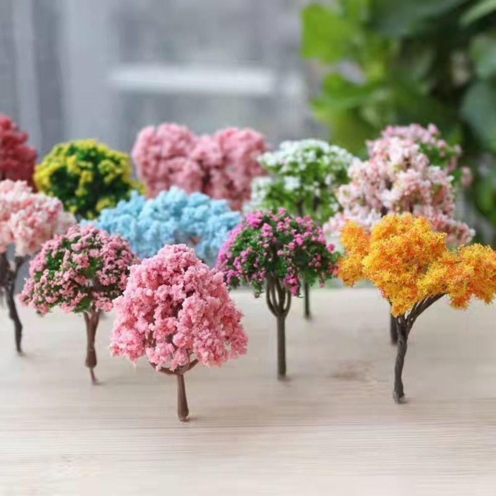 Rural Style Simulation Trees Landscape Plastic Micro Figurines Sakura Miniatures Micro Landscape