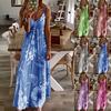 Women's Summer Long Dress V-Neck Sleeveless Sling Dress Loose Floral Printed Maxi Dress