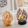 Iron Plate Leaf Shaped Candle Holder Nordic Style Candlelight Dinner Props Pedestal Candle Stand Festival Party Decor Supplies