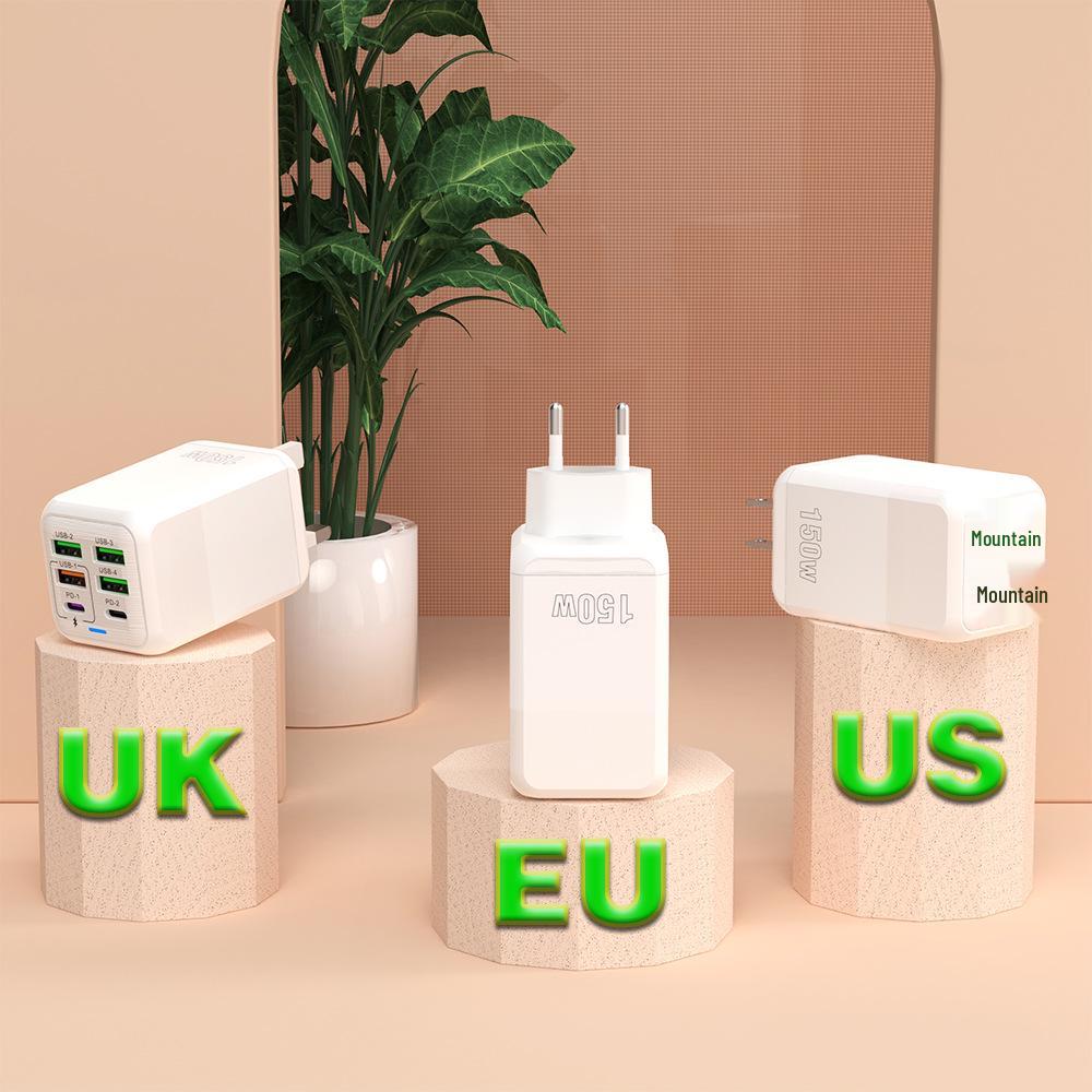 Многопортовое USB-быстрое зарядное устройство с PD и QC3.0 - Высокая мощность, поддерживает вилки США/ЕС/Великобритании