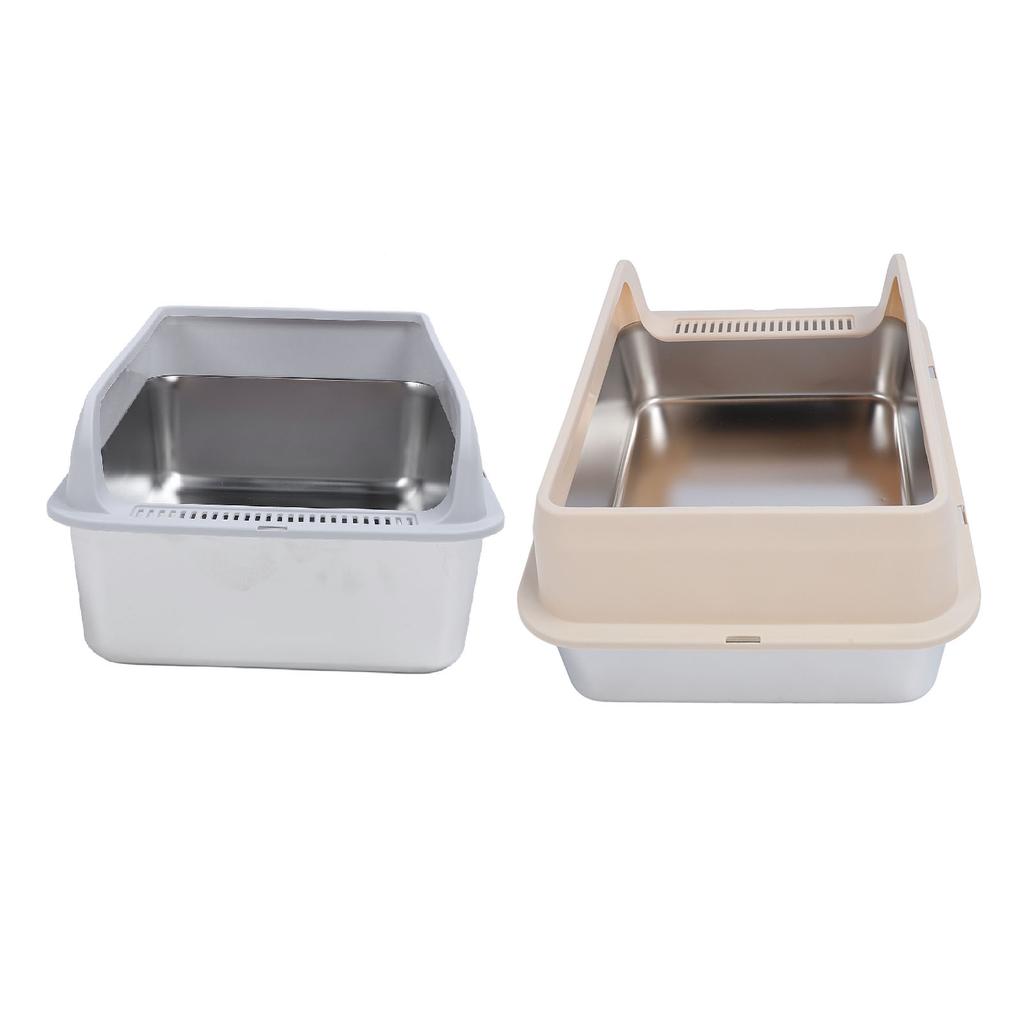 Кошачий туалет из нержавеющей стали, прочный, легко моется, не разбрызгивается, с высокими бортами, металлический лоток для кошачьего туалета