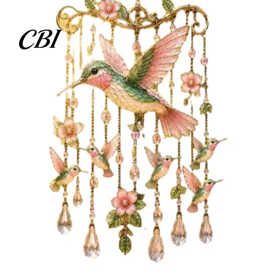 Window Hanging Wind Chime Outdoor Bird Chimes, Decorative Pendants, Acrylic Garden Ornament Hangings for Porch Patio Decorations Nature-inspired