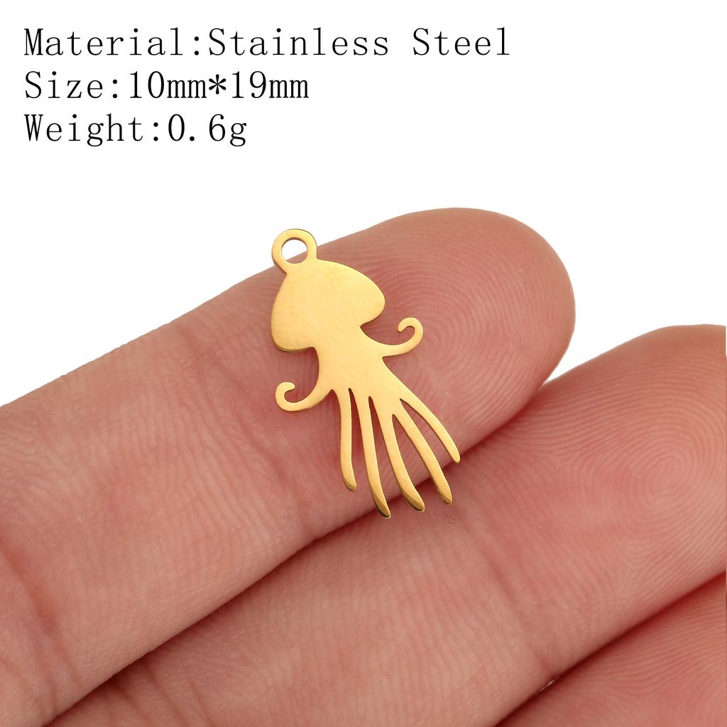 5Pcs Pineapple/Monstera Leaf/Tropical Hawaii Palm Tree Charms Stainless Steel Conch Pendant DIY Bracelet Necklace Jewelry Making