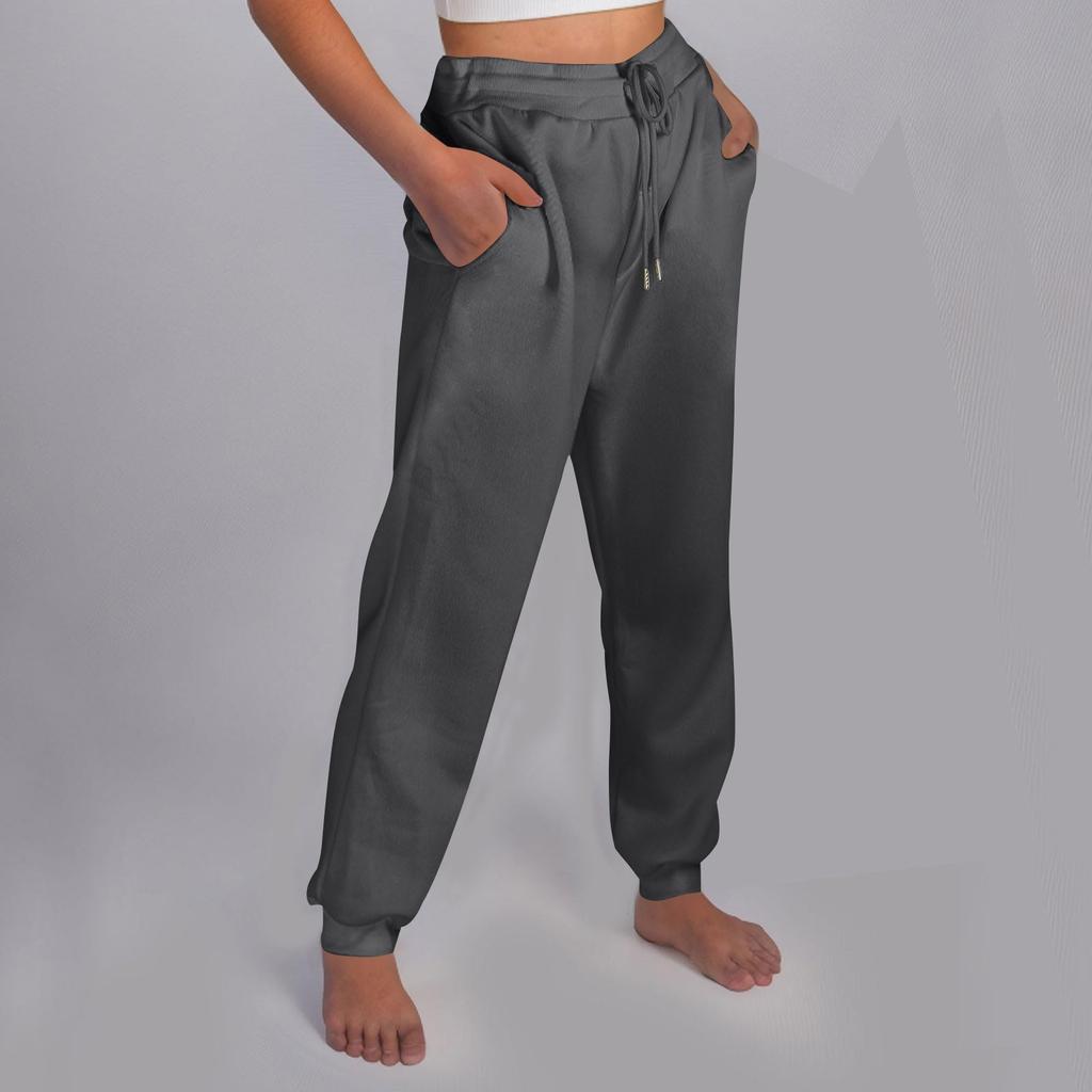 Women's Casual Pants High-waisted Belted Jogging Pants With Pockets