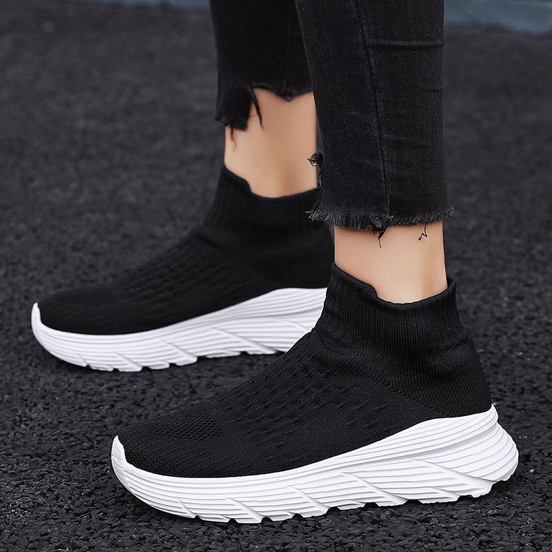 Spring/Autumn Men's/Women's Flying Knit Elastic Socks Shoes Breathable Ultra Light Fitness Outdoor Running Shoes