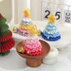 Knitted Christmas Tree Ornament Multi-Layered Mini Crochet Christmas Tree Hanging Decoration with Bell And Star Top Colorful Small Xmas