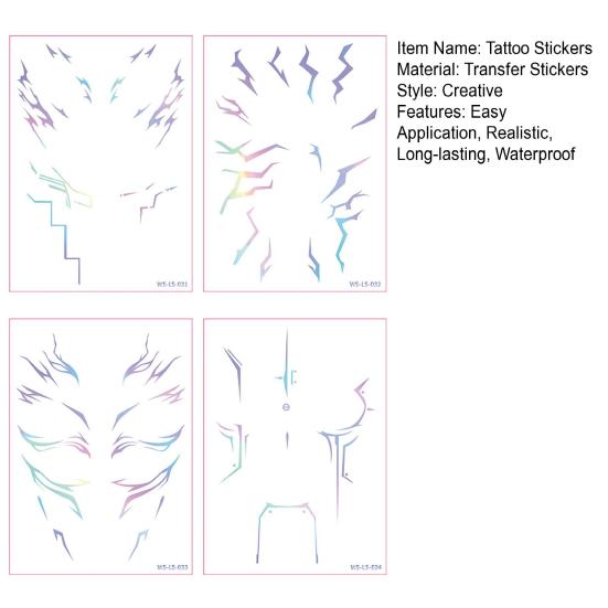 Yousheng 4 шт. Временные татуировки K-Pop, тату-наклейки для ролевых игр, водостойкий боди-арт, реалистичные, для вечеринок, косплея, костюмированные реквизиты