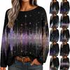 Womens  Fall Sweaters Long Sleeve Print Tops Pullover Sweaters Loose Dressy Casual Basic Clothes