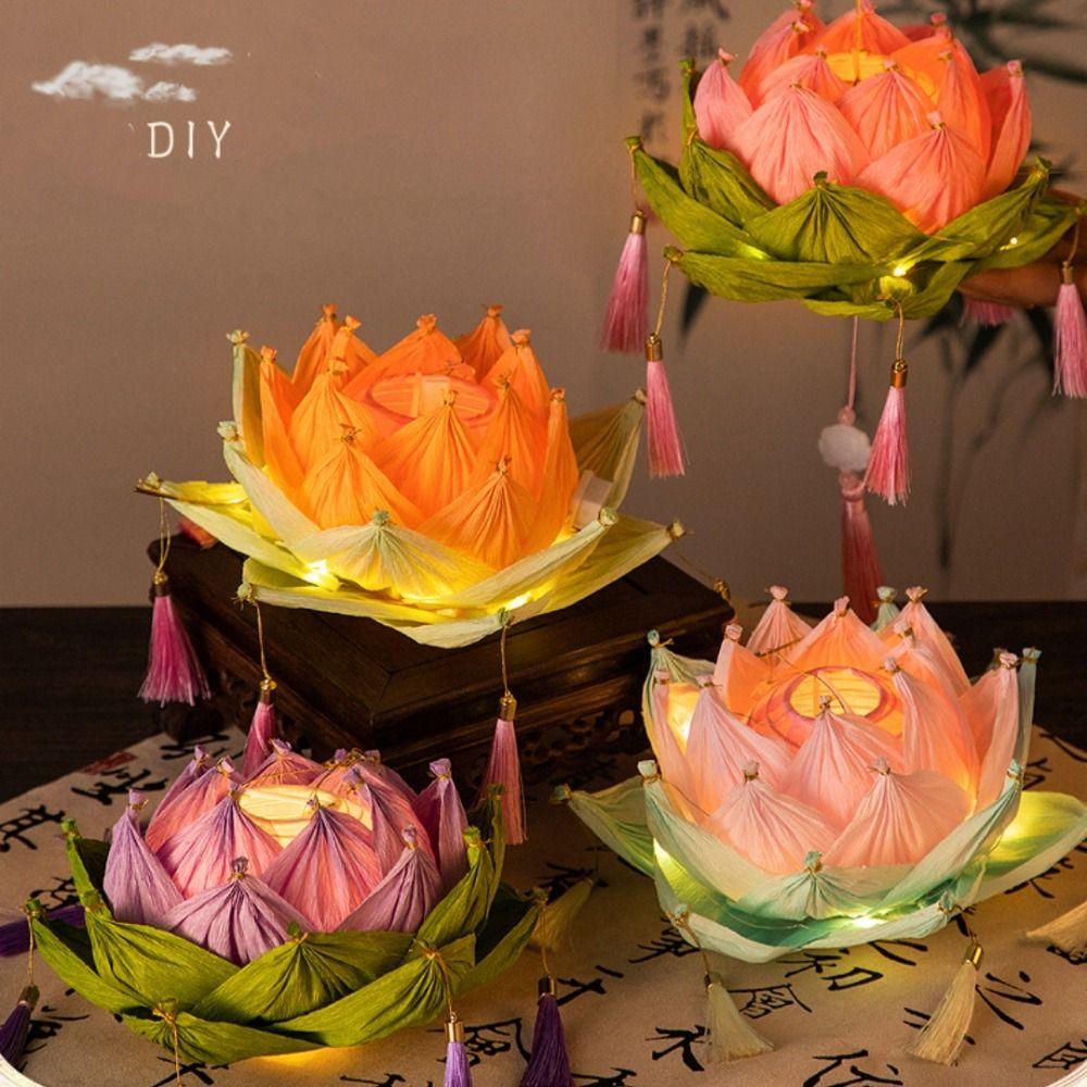 Набор материалов для изготовления своими руками Фонарь Лотос Праздник середины осени Бумажные фонари Декоративные огни для нового дома