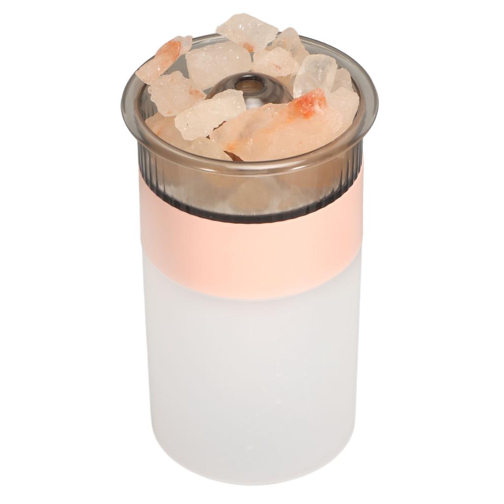 Rock Humidifier Fine Mist Colorful LED Lights Plug and Play Diffuser for Bedroom 250ml 5V 1A Pink