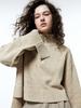 HAUS072C Half Zip-Up Crop Knit Light Beige
