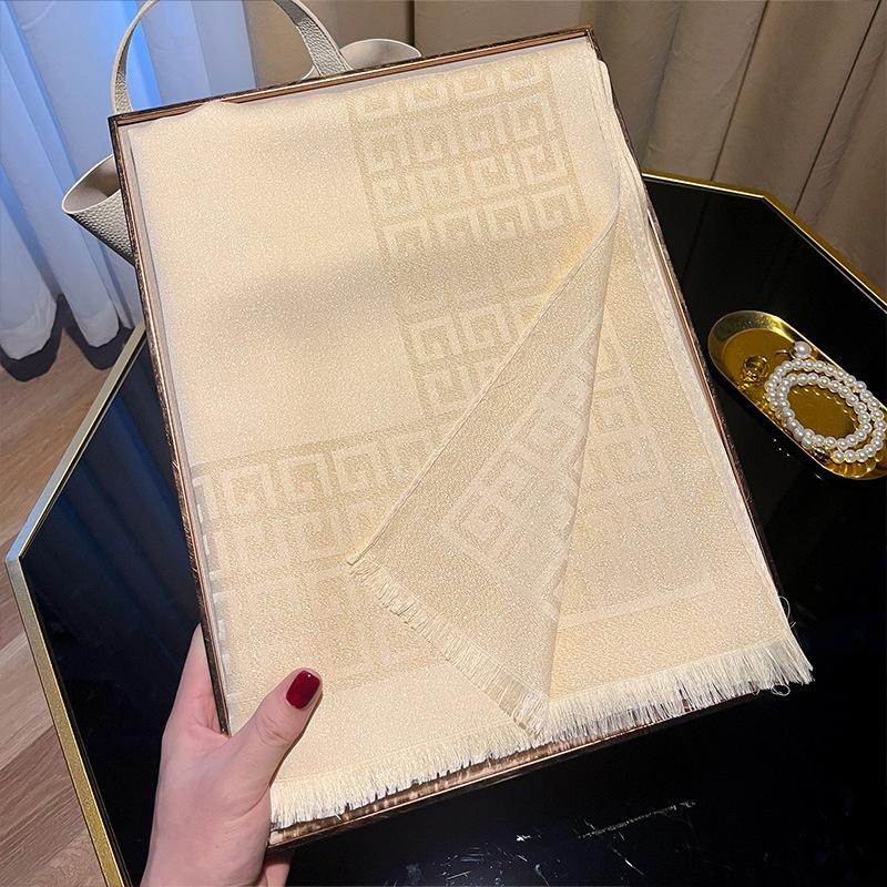 Новый весенний искусственный шелковый шарф для женщин, модная шаль, высококачественная элегантная шаль, хлопковый универсальный шелковый шарф с щупальцами