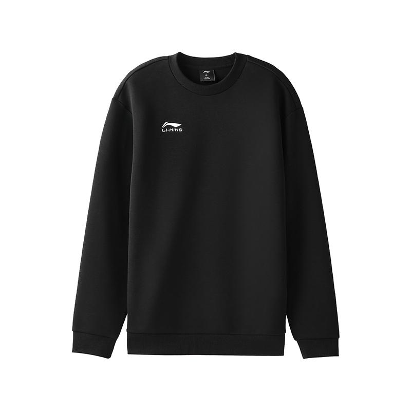 Li Ning Толстовки Унисекс Черные С Круглым Вырезом Средней Посадки Обычные AWDVG85-1