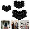 LED Halloween 3D Lighted Bats Battery Powered PVC Wall Decor Light Halloween Spider Atmosphere Lamp for Stairs Bedroom Window