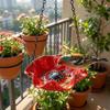 Large Capacity Hanging Bird Bath Iron Art Hummingbird Feeder Bird Feeding Tray  Outdoor Garden