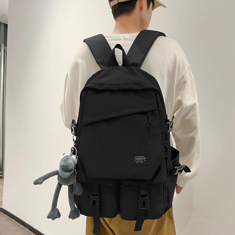 Женский рюкзак в стиле кампуса, однотонный мужской рюкзак, студенческий школьный рюкзак большой емкости