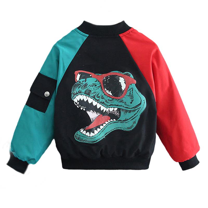 Детская верхняя одежда, детская одежда, детские ветровки, пальто, весенне-осенние куртки с рисунком динозавра, модная куртка для мальчиков