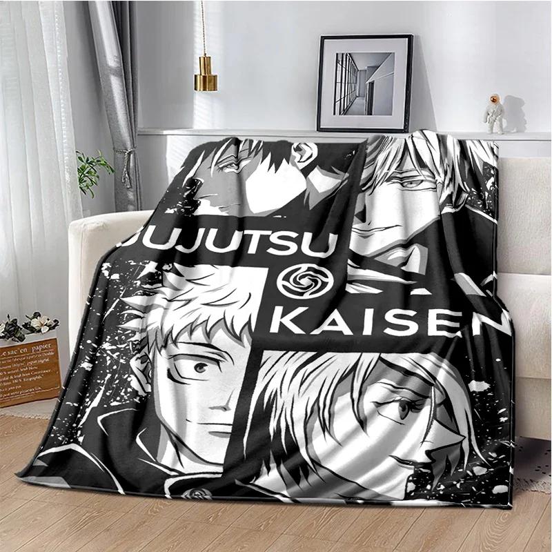 Супер Мягкий Плед с Мультфильмом Аниме Jujutsu Kaisen для Дивана, Кровати, Путешествий, Пикника. Идеальный Подарок на День Рождения