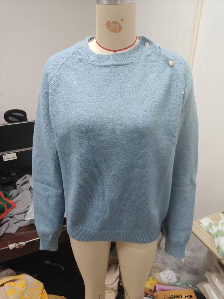 Women's Versatile Diagonal Button Knit Sweater – European & American Fashion