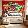 Custom Name Personalized Super Mario Print Tapestry, Wall Art Decor, Bedroom, Dorm, Apartment, LivingRoom, Party Backdrop, Gift for Birthday