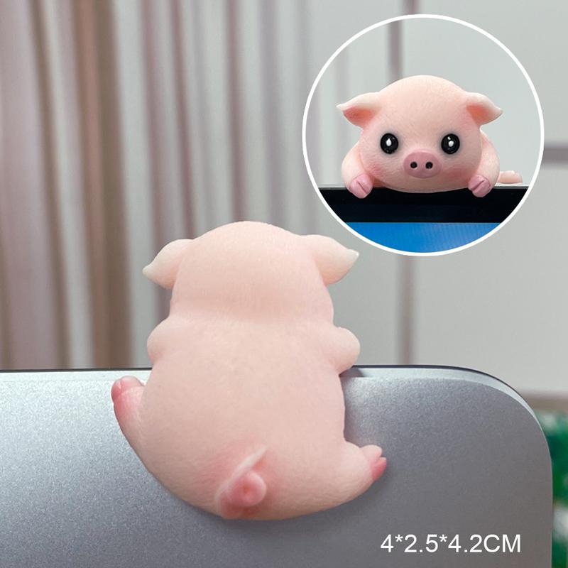 Креативный полимерный автомобильный центральный консольный экран навигатора, лежачая панда, украшение в виде животного, компьютерный дисплей, модель коалы, игрушка-свинья-медведь