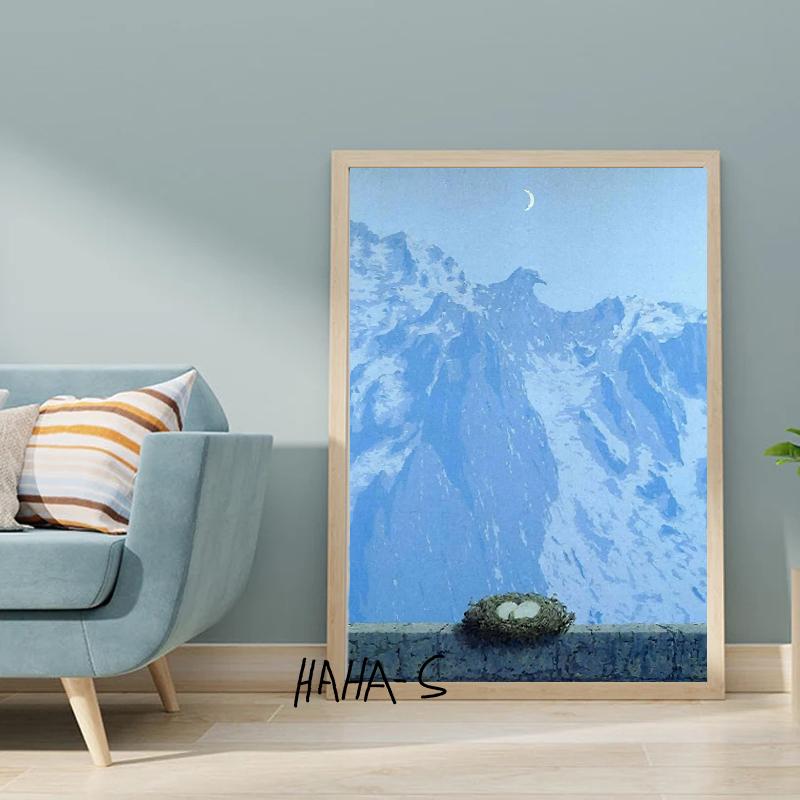 Постер с сюрреалистическими картинами Рене Магритта, холст с репродукциями картин, настенный декор, сюрреалистическое настенное искусство, современное искусство, настенное украшение