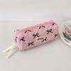 Новые корейские сумки для макияжа с бантом, женская косметичка, портативная сумка для туалетных принадлежностей, студенческая сумка для канцелярских принадлежностей, пенал, органайзер для кистей для макияжа