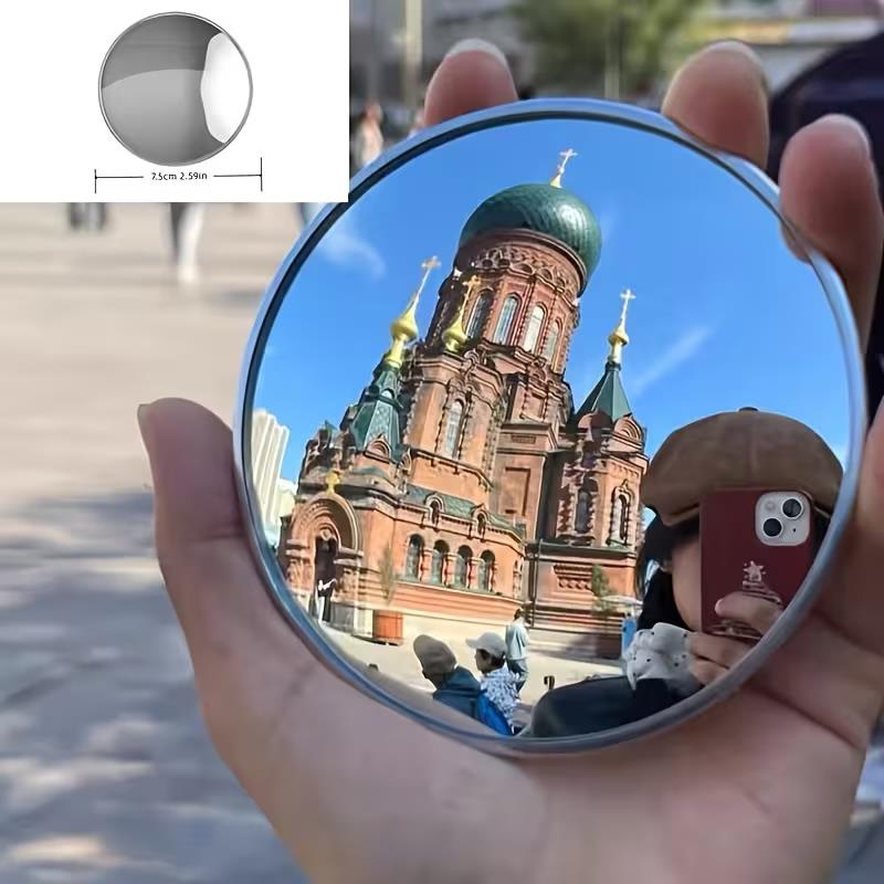 1 шт. Зеркало для фотопутешествий – Маленькое круглое, Выпуклое стекло для широкоугольных снимков, Портативное селфи-оборудование, Подарок друзьям