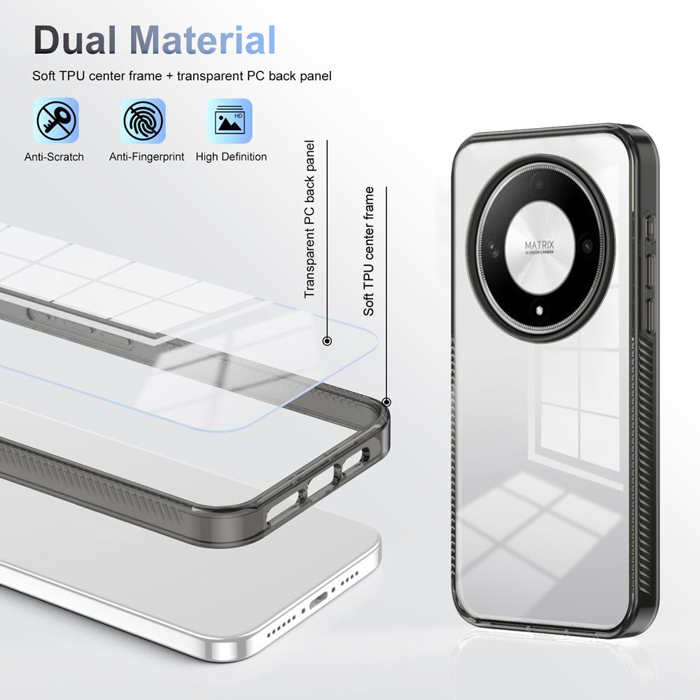 KEYSION Прозрачный чехол для HONOR X9b 5G X9A 5G ТПУ+ПК Противоскользящий HD Прозрачный Ударопрочный Чехол для телефона для Huawei Magic 5 6 Lite 5G