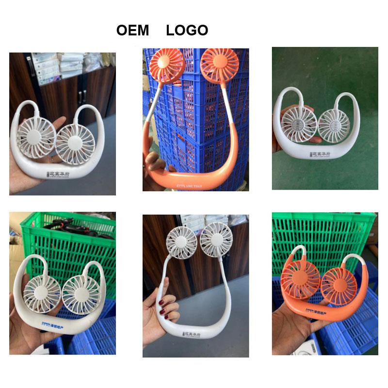 Hand Free Sport Usb Leafless Fans 3 Level air Flow Rechargeable Hanging Neckband Necklace Small Fan Portable Mini Lazy Neck Fan