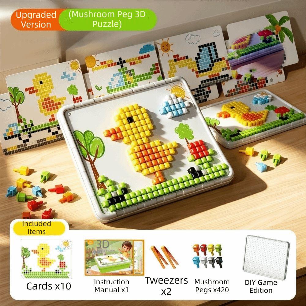 Motor Skills Development Mushroom Nail Puzzle Mushroom Nail Puzzle Board Game Gift for Kids