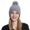 Вязаная шапка, Женская, Универсальная зимой, Защита от холода на улице, Тепло, Защита ушей, Однотонная, Вязаная шапка