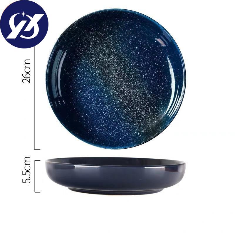 Скандинавская креативная керамическая круглая глубокая тарелка для супа, большая емкость, салат, макароны, простая кухонная Рождественская декоративная обеденная тарелка, посуда