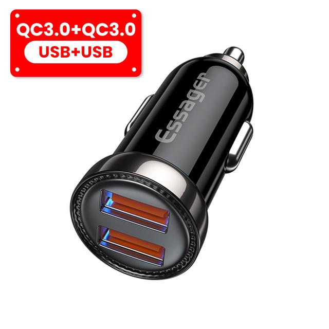 Essager Автомобильное зарядное устройство USB PD 20 Вт USB Type C для мобильного телефона, быстрая зарядка QC 3,0 для iPhone 14 Redmi Xiaomi Huawei, быстрая зарядка