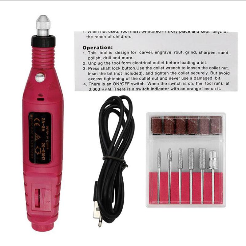 Portable Electric Manicure Art Pen Electric Nail Grinder Nail Efile Nail Drill Pen Manicure Machine Kit Salon Home Use