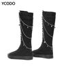 Spring Autumn Women Boots Canvas Mid Calf Boots Casual High Top Shoes Long Boots Lace Up Zipper Comfortable Flat Boots Size 34-43