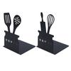 Metal Book Ends for Shelves Black Kitchen Essentials Design Bookends for Home Office Decor Heavy Duty Non-skid Book Ends Stationery Supplies