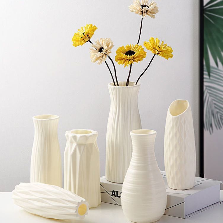 Small Fresh and Simple Flower Arrangement Ins Vase Simulation Plastic Living Room Creative Ornament Drop-resistant Home Vase