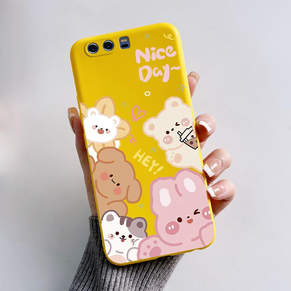 For HUAWEI P10 Case P10 Plus Cover Cute Bear Cartoon Frog Soft Matte Silicone Phone Case For HUAWEI P10 P 10 Plus Protector Case