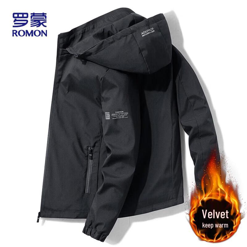 ROMON Men's Hooded Casual Jacket