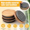 6 Pack Brown Wide Mouth Mason Jar Lids, Reusable Canning Lids With Silicone Seals, Wooden Material, Secure Fit & Seal
