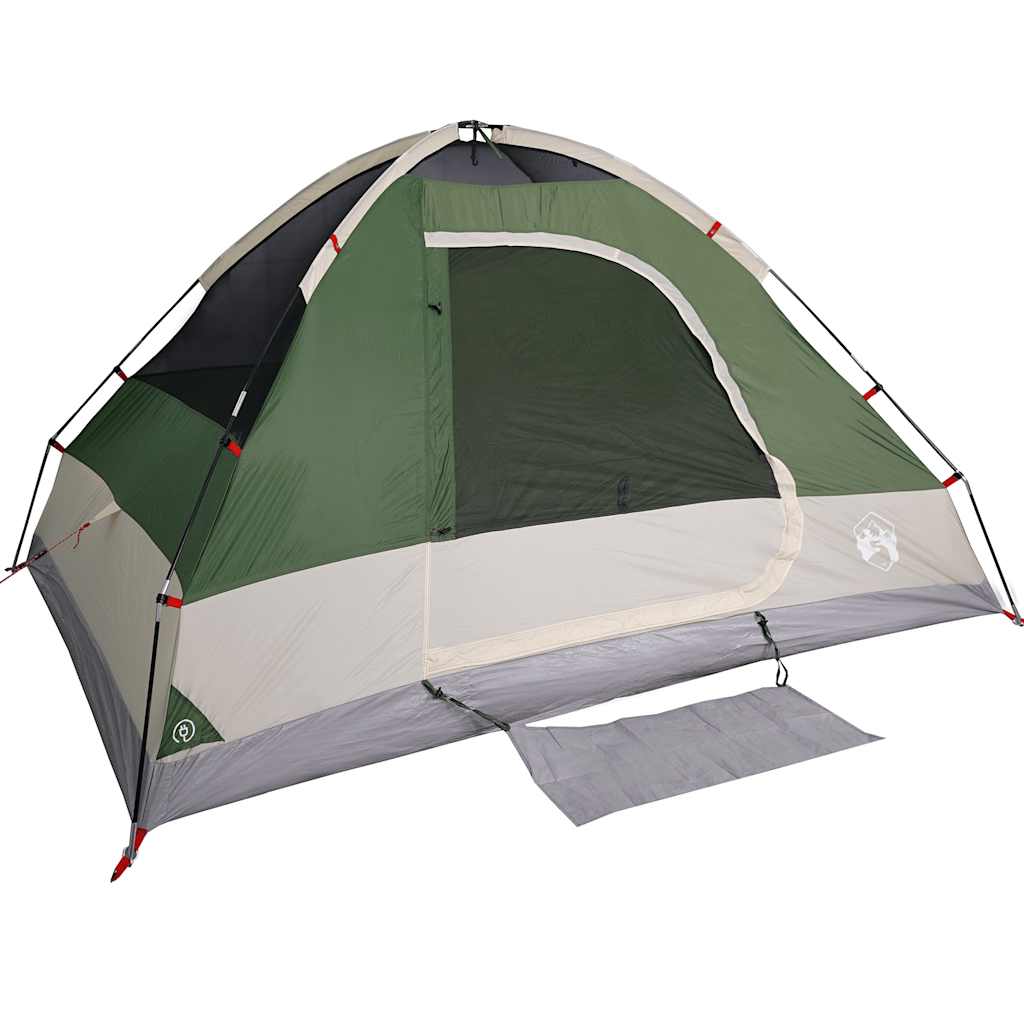 Dome Camping Tent for 4 Persons Green Waterproof