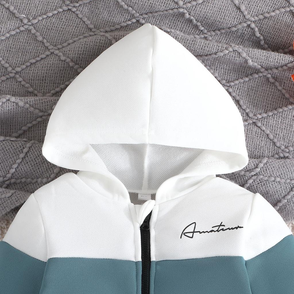 Boys Sports Suit Zipper Hooded Top + Printed Pants Casual 2 Pieces Set Kids Clothing Sweatshirt for Children