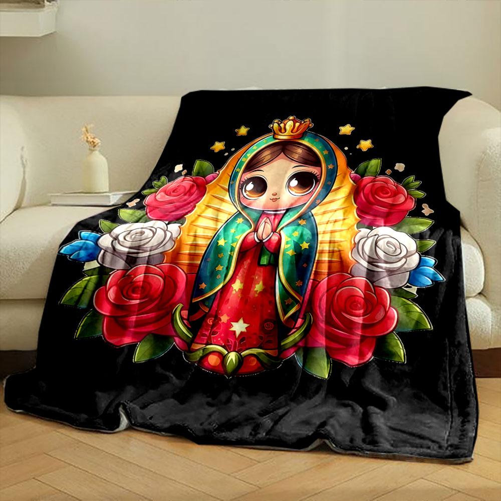 Cute Princess Surrounded by Roses print blanket soft and cozy perfect for the living room bed sofa or a nap,gift